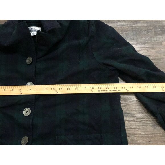 Vtg Pendleton Womens Large Navy Blue & Green Button Up Wool Jacket - Picture 4 of 5